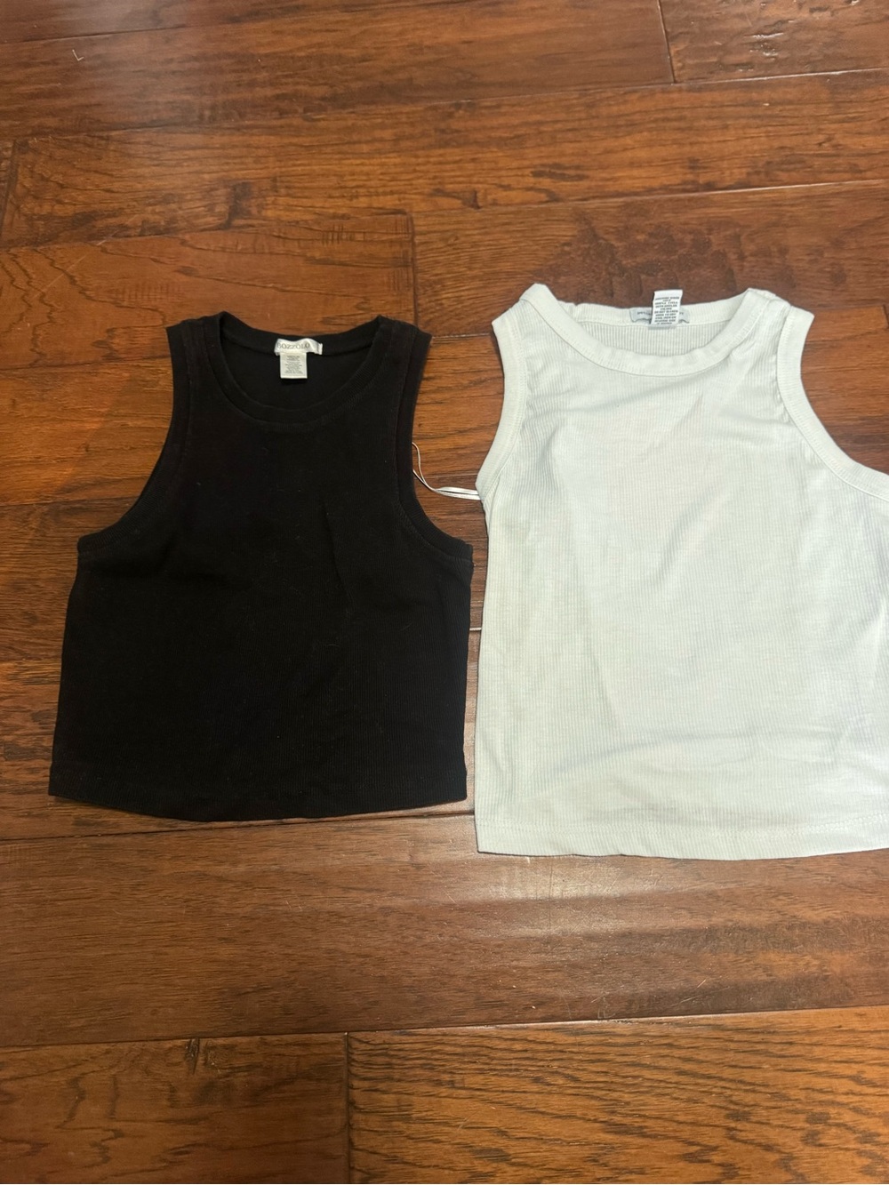Black & White Ribbed Tank Top Set
